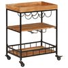 vidaXL Bar Cart 23.6"x15.7"x31.5" Solid Wood Acacia and Iron