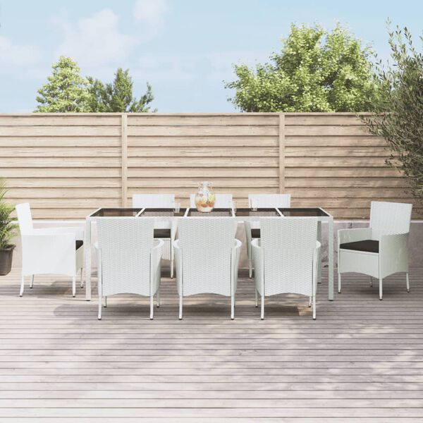 vidaXL Garden Dining Set White, Black