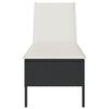 vidaXL Sun Lounger with Cushion Black 55x200x44cm Poly Rattan
