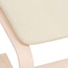 vidaXL Footstool Cream Fabric (100% polyester), solid birch wood, plywood