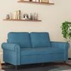 vidaXL 2-seater Sofa Blue Velvet (100% polyester), metal, textilene Medium