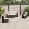 vidaXL Garden Sofa Set Black, Cream White