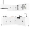 vidaXL Kitchen Cabinet Set White Engineered wood and glass Large