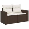 vidaXL Garden Sofa Set Brown PE rattan Large Adjustable Armrests