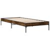 vidaXL Bed Frame Smoked Oak Engineered wood Twin Durable