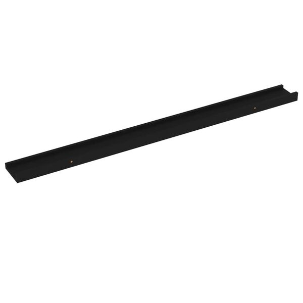 vidaXL Wall Shelf Set of 2 Black MDF 39.4x3.5x1.2 in Wall mounting