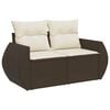 vidaXL Garden Sofa Set Brown, Cream White