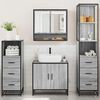 vidaXL Bathroom Furniture Set Grey sonoma Engineered wood, metal