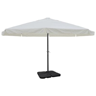 Aluminum Umbrella with Portable Base White