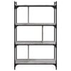 vidaXL Bookcase Grey sonoma Engineered wood, Metal 4-tier