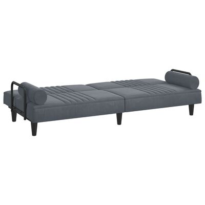 vidaXL Sofa Bed with Armrests Dark Gray Velvet