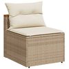 vidaXL Garden Sofa Beige PE rattan Medium Modular Garden Sofa Square
