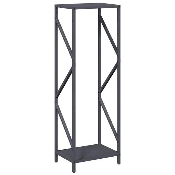 vidaXL Firewood Rack Anthracite 13.4x9.8x39.4" Cold-rolled steel