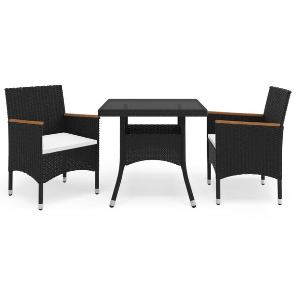 vidaXL Dining Set Black and Brown