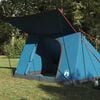 vidaXL Camping Tent with Roof Blue 87.80 x 64.17 x 51.18 in Taffeta