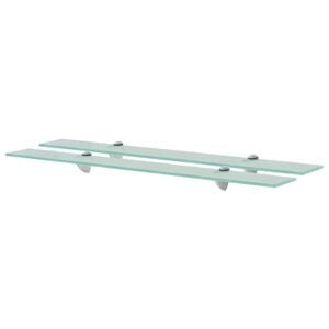 vidaXL Floating Shelf Set of 2 Clear Tempered safety glass, Zinc alloy