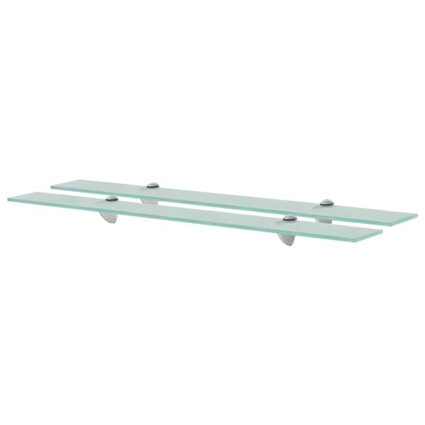 vidaXL Floating Shelf Set of 2 Clear Tempered safety glass, Zinc alloy