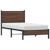 vidaXL Bed Frame Brown Oak Steel, Engineered Wood Twin Bed Frame