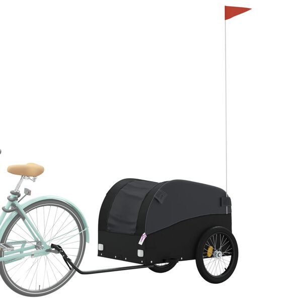 vidaXL Bike Trailer Black 99.2 lb Iron