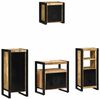 vidaXL Bathroom Furniture Set with Shelf 4 pcs Brown Solid Mango Wood