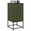 vidaXL Bedside Cabinet Olive Green Steel Compact Bedside Cabinet