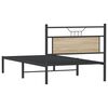 vidaXL Bed Frame Sonoma Oak Engineered wood and steel Twin Bed Frame