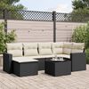 vidaXL Garden Sofa Set Black Poly Rattan 7-Piece Set Adjustable Armrests