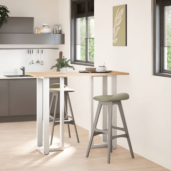 vidaXL Bar Table Leg White Powder-coated Steel Adjustable height