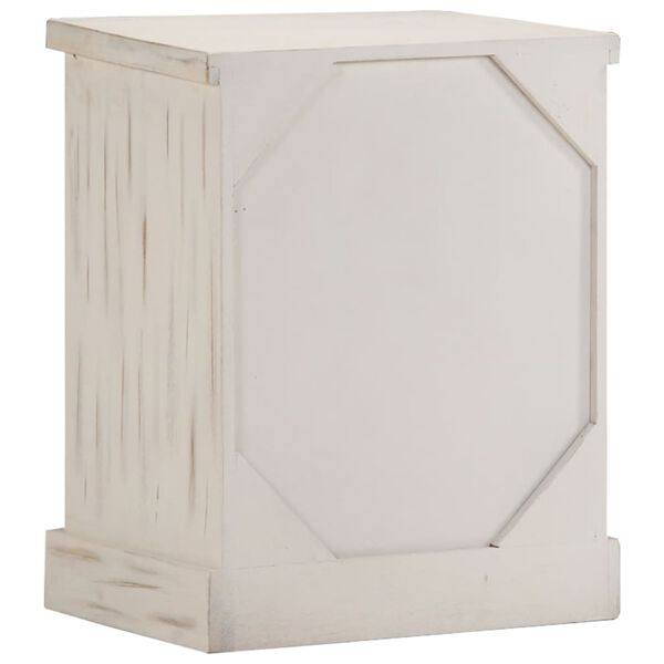 vidaXL Bedside Cabinet White Solid mango wood 15.7 x 11.8 x 19.7 in