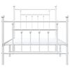 vidaXL Bed Frame White Powder-coated steel Twin Durable Bed Frame