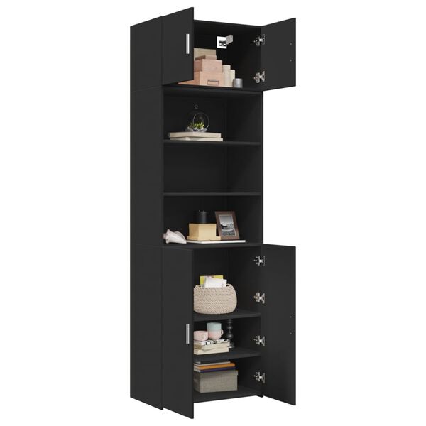 vidaXL Storage Cabinet Black Engineered Wood Large Storage Cabinet