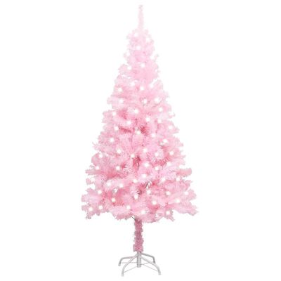 vidaXL Artificial Pre-lit Christmas Tree with Stand Pink 47.2" PVC