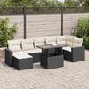 vidaXL Garden Sofa Set Black, Cream white