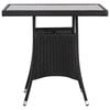 vidaXL Garden Table Black PE rattan 31.5 x 31.5 in Durable