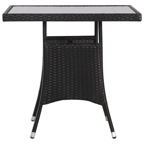 vidaXL Garden Table Black PE rattan 31.5 x 31.5 in Durable