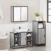 vidaXL Bathroom Furniture Set Grey Sonoma Engineered Wood, Metal, Glass