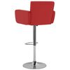vidaXL Bar Stool Set of 2 Red Faux leather, steel