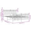 vidaXL Bed Frame White Powder-Coated Steel 55.1x78.7 Bed Frame