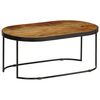 vidaXL Coffee Table Oval Solid Rough Mango Wood and Steel 39.4"