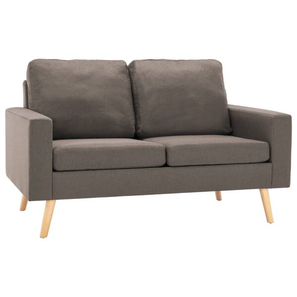 vidaXL Sofa Taupe Fabric (100% polyester), solid pine wood, rubberwood