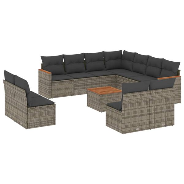 vidaXL Garden Sofa Set Grey