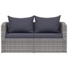 vidaXL Garden Sofa Set of 2 Grey PE Rattan Standard Detachable
