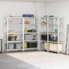 vidaXL 5-Layer Storage Shelves 4 pcs Silver Steel&Engineered Wood