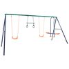 vidaXL Swing Set Blue, Green, Orange Steel and Plastic Large Durable