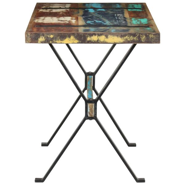 vidaXL Dining Table Multicolor Solid reclaimed wood and steel Medium