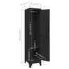 vidaXL Locker Cabinet Black Steel Medium Locker Cabinet Rectangular