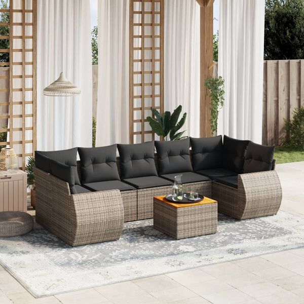 vidaXL Garden Sofa Set Grey