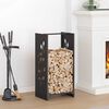 vidaXL Firewood Rack Black 15.7x11.8x31.5" Cold-rolled steel