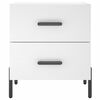vidaXL Bedside Cabinet Set of 2 White Engineered Wood, Iron