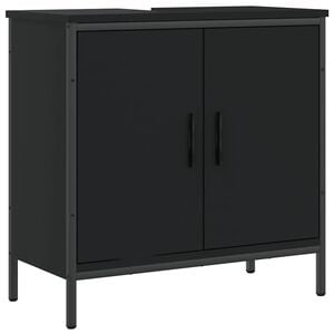 vidaXL Bathroom Sink Cabinet Black Engineered wood Medium